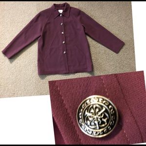 CW Clifford & Wills Blazer Size 8P Maroon Classic Office Chic Buttons Pockets